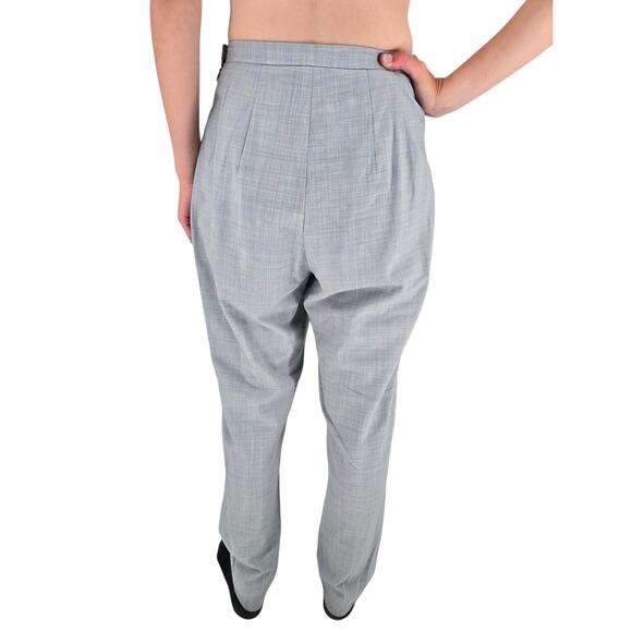 Vintage 1990s Oscar De La Renta Womens Sz 2 Wool Dress Pants Light Blue - Picture 3 of 7